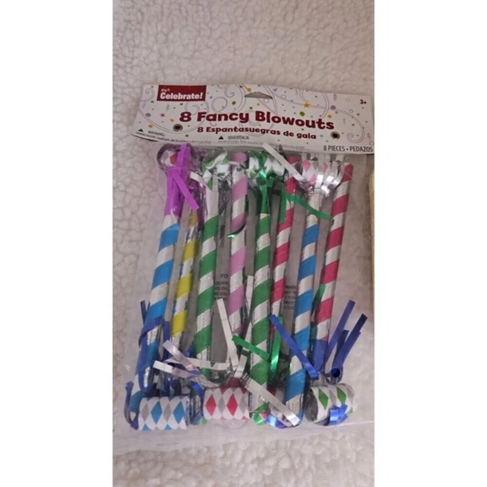 Fancy Party‎ Blowers Blowouts Loot Bag Filler Foil Noise Toy Birthday Party 8pc